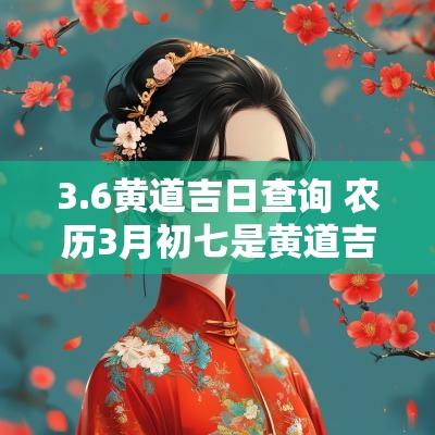 3.6黄道吉日查询 农历3月初七是黄道吉日吗