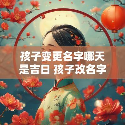 孩子变更名字哪天是吉日 孩子改名字最佳时间