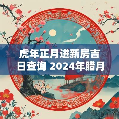 蛇年正月进新房吉日查询 2025年腊月进新房最佳吉日
