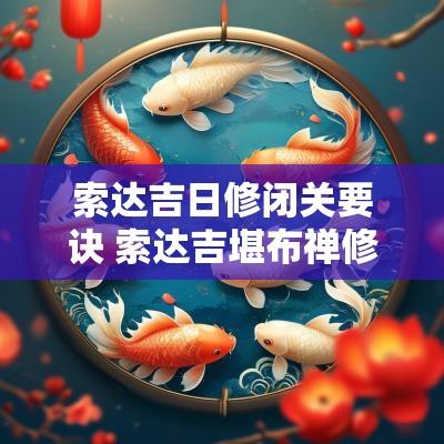 索达吉日修闭关要诀 索达吉堪布禅修怎么修