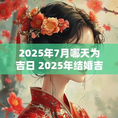 2025年7月哪天为吉日 2025年结婚吉日一览表