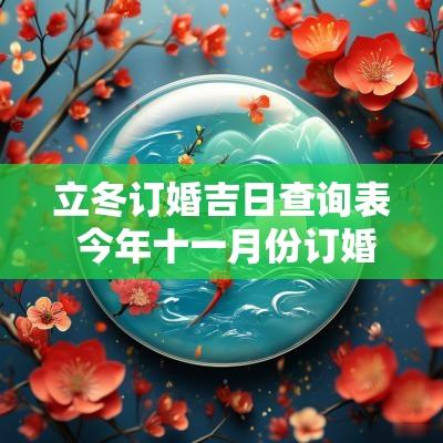立冬订婚吉日查询表 今年十一月份订婚吉日表