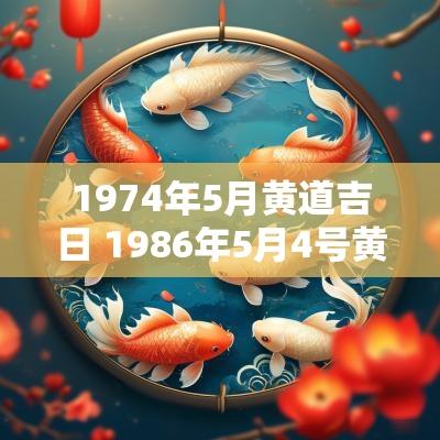 1974年5月黄道吉日 1986年5月4号黄道吉日