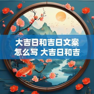 大吉日和吉日文案怎么写 大吉日和吉日文案一样吗