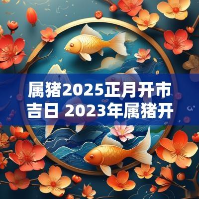 属猪2025正月开市吉日 2025年属猪开业黄道吉日吉时