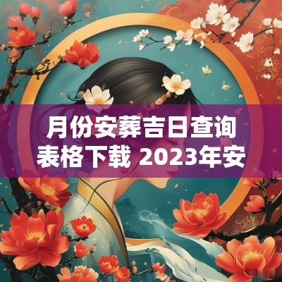 月份安葬吉日查询表格下载 2025年安葬吉日速查表