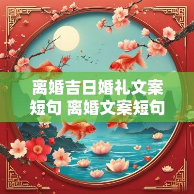离婚吉日婚礼文案短句 离婚文案短句干净