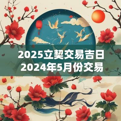 2025立契交易吉日 2025年5月份交易签合同的吉日