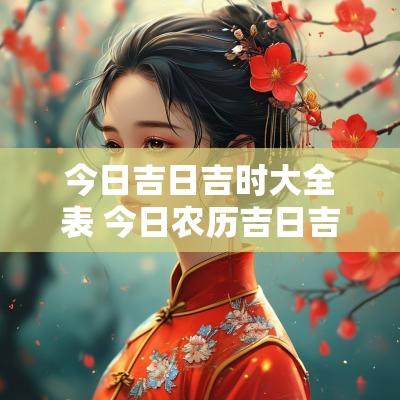 今日吉日吉时大全表 今日农历吉日吉时