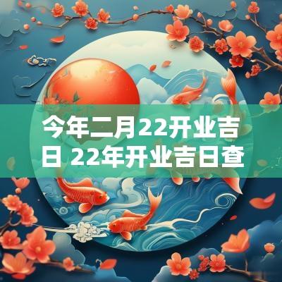 今年二月22开业吉日 22年开业吉日查询