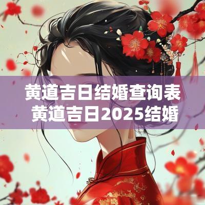 黄道吉日结婚查询表 黄道吉日2025结婚吉日查询表