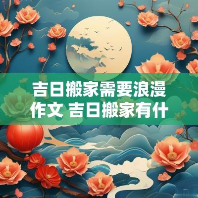 吉日搬家需要浪漫作文 吉日搬家有什么讲究