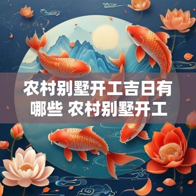 农村别墅开工吉日有哪些 农村别墅开工吉日