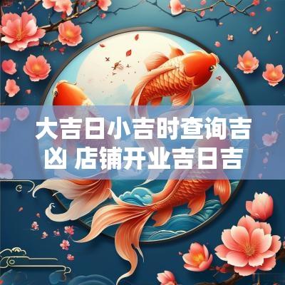 大吉日小吉时查询吉凶 店铺开业吉日吉时查询