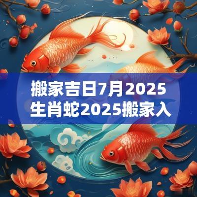 搬家吉日7月2025 生肖蛇2025搬家入宅吉日