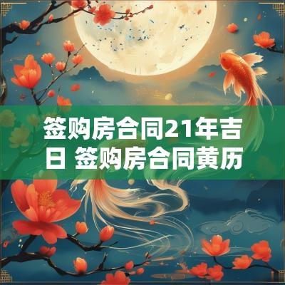 签购房合同21年吉日 签购房合同黄历上叫什么