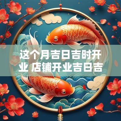这个月吉日吉时开业 店铺开业吉日吉时查询