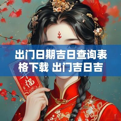 出门日期吉日查询表格下载 出门吉日吉时查询软件免费