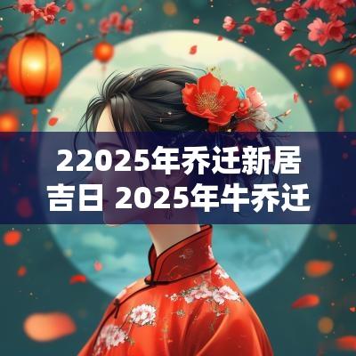 22025年乔迁新居吉日 2025年牛乔迁新居吉日