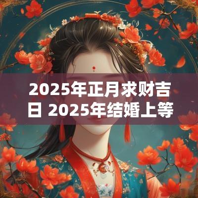 2025年正月求财吉日 2025年结婚上等吉日