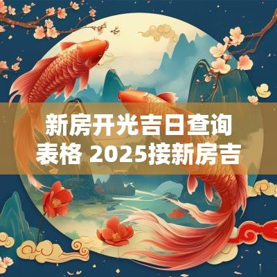 新房开光吉日查询表格 2025接新房吉日查询 新房开光吉日查询表格 2025接新房吉日查询