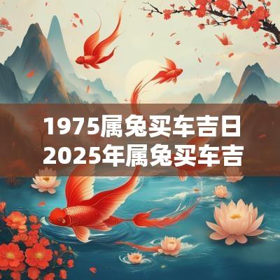 1975属兔买车吉日 2025年属兔买车吉日