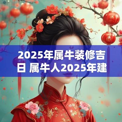 2025年属牛装修吉日 属牛人2025年建房吉日
