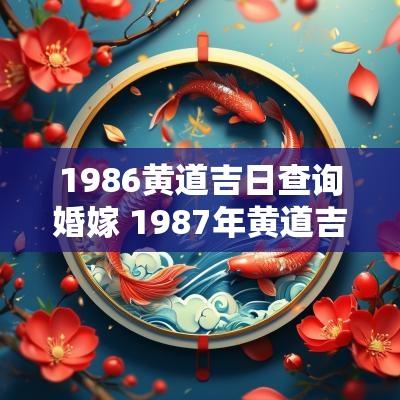 1986黄道吉日查询婚嫁 1987年黄道吉日查询