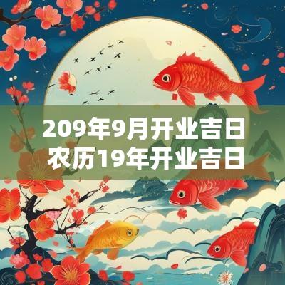 209年9月开业吉日 农历19年开业吉日
