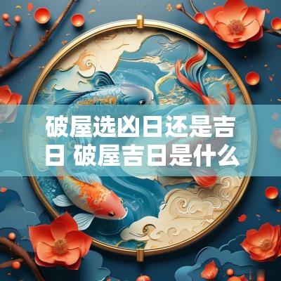 破屋选凶日还是吉日 破屋吉日是什么意思
