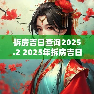 拆房吉日查询2025.2 2025年拆房吉日老黄历
