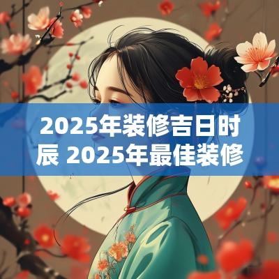 2025年装修吉日时辰 2025年最佳装修吉日