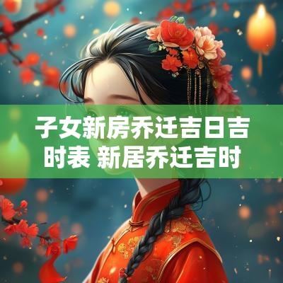子女新房乔迁吉日吉时表 新居乔迁吉时吉日大全表