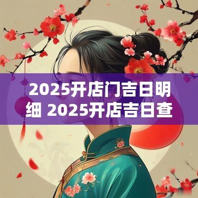 2025开店门吉日明细 2025开店吉日查询大全