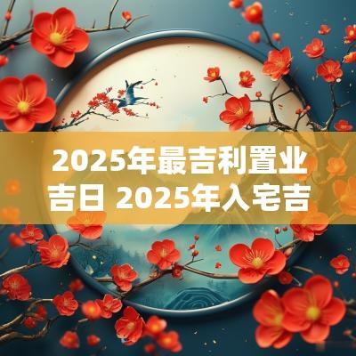 2025年最吉利置业吉日 2025年入宅吉日老黄历