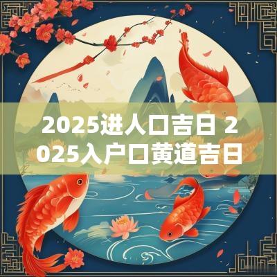 2025进人口吉日 2025入户口黄道吉日