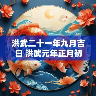 洪武二十一年九月吉日 洪武元年正月初四是不是良辰吉日