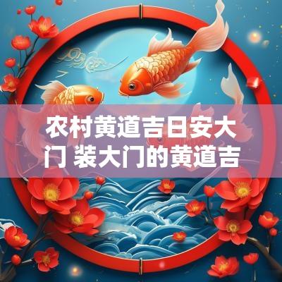 农村黄道吉日安大门 装大门的黄道吉日