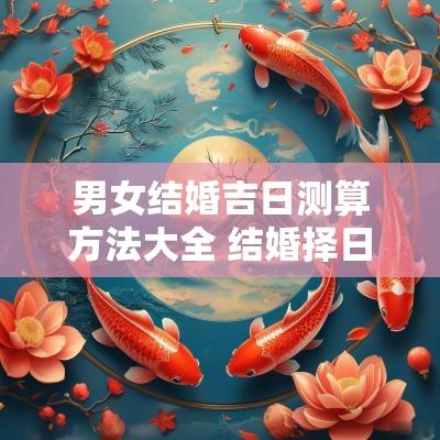 男女结婚吉日测算方法大全 结婚择日推算方法