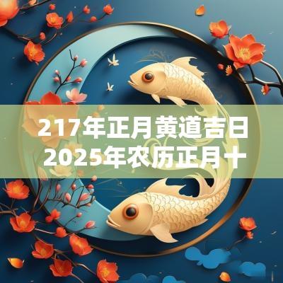 217年正月黄道吉日 2025年农历正月十七吉日