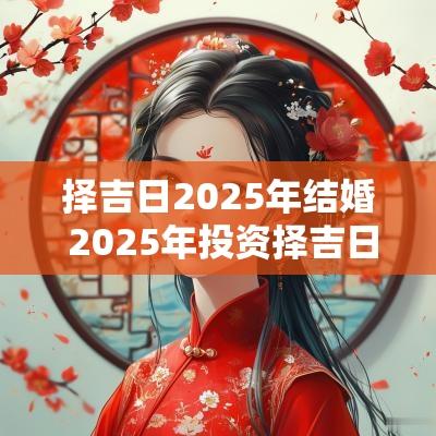 择吉日2025年结婚 2025年投资择吉日