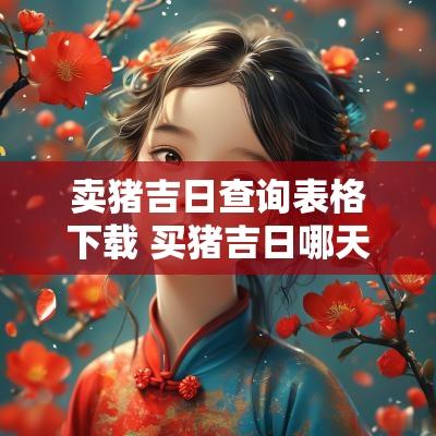 卖猪吉日查询表格下载 买猪吉日哪天最好