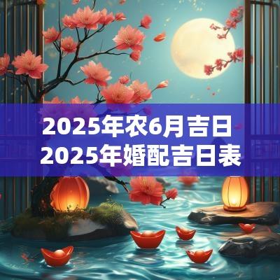 2025年农6月吉日 2025年婚配吉日表