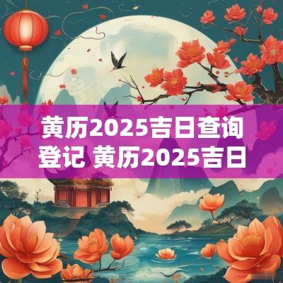 黄历2025吉日查询登记 黄历2025吉日查询提亲