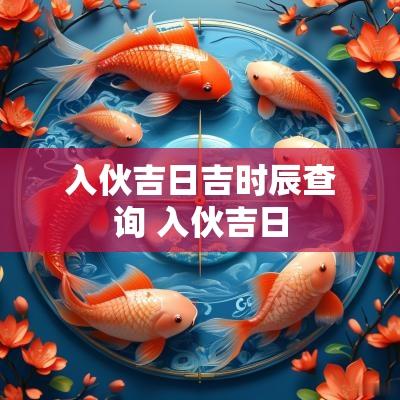 入伙吉日吉时辰查询 入伙吉日