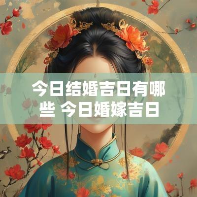 今日结婚吉日有哪些 今日婚嫁吉日