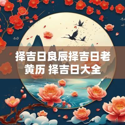 择吉日良辰择吉日老黄历 择吉日大全