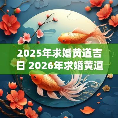 2025年求婚黄道吉日 2026年求婚黄道吉日