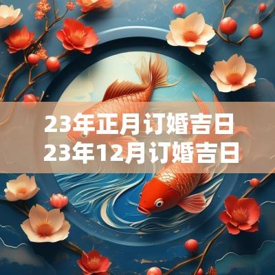 23年正月订婚吉日 23年12月订婚吉日