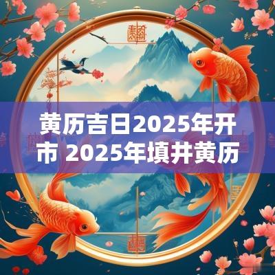 黄历吉日2025年开市 2025年填井黄历吉日